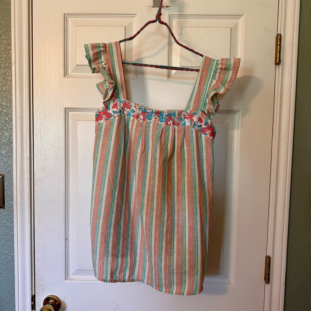 DAVI & DANI Multicolor Striped Top with Embroidery size M